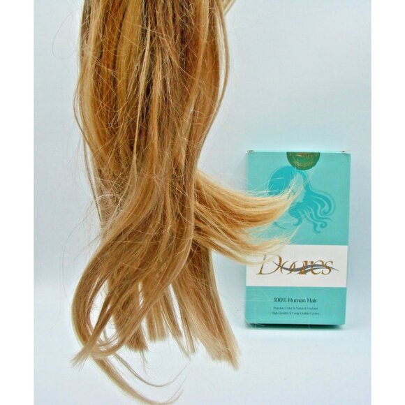 Doores Human Hair Extensions Mixed Set Ponytail Clip Stick Blonde Highlight 18" - Picture 9 of 11